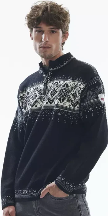 Dale of Norway Blyfjell Strickpullover black smoke/off white/light charcoal (Herren)