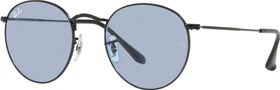 Ray-Ban RB3447 Round Metal 50mm polished black/blue