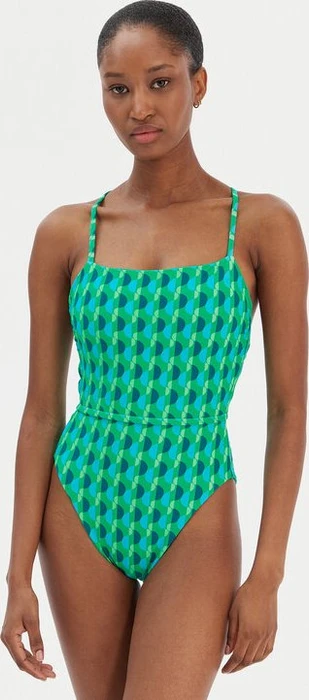 Seafolly Sorrento Reversible Square Neck Badeanzug vivid green (Damen)