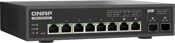QNAP QSW-L3200 Desktop 10G Managed Switch, 6x RJ-45, 2x RJ-45/SFP+
