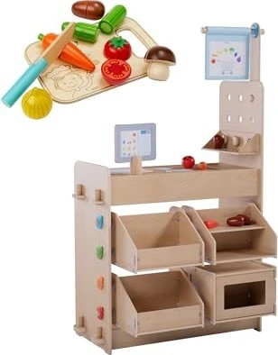 HABA Creative Play 3in1 - Spielküche, Kaufladen & Werkstatt