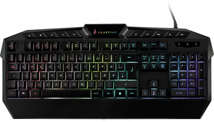 Verbatim SureFire KingPin RGB Gaming Keyboard, LEDs RGB, schwarz, USB, DE