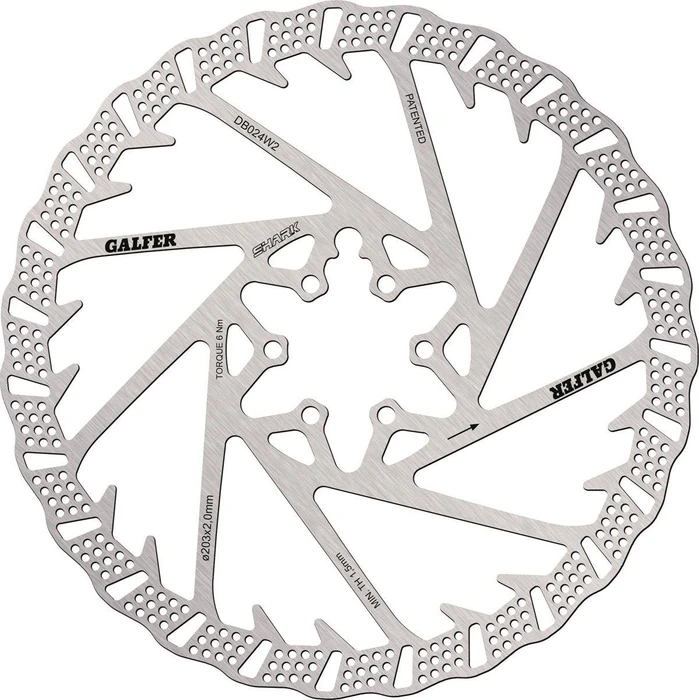 Galfer Fixed Disc Shark 6-Loch 2mm Bremsscheibe 203mm