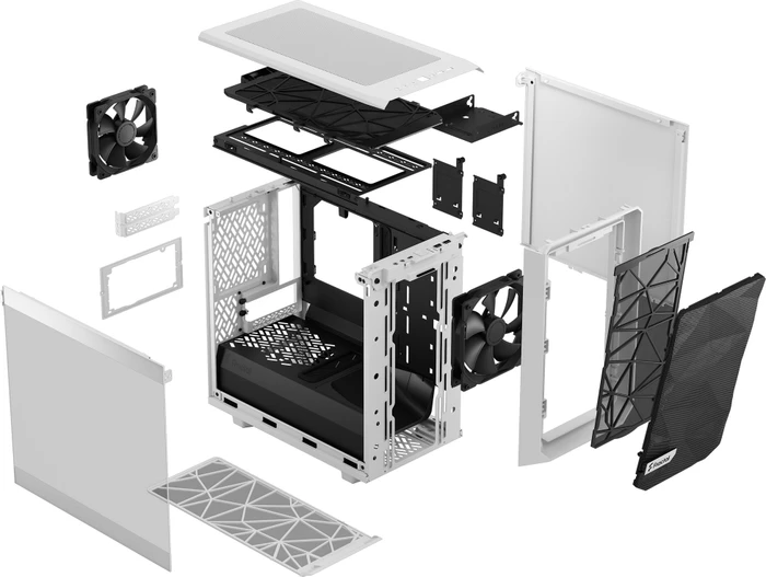 Fractal Design Meshify 2 Nano White TG Clear Tint, Glasfenster, Mini-ITX
