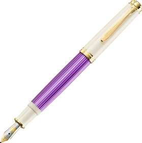 Pelikan Souverän M600 violett/weiß, rechte Hand, fein, Geschenkbox