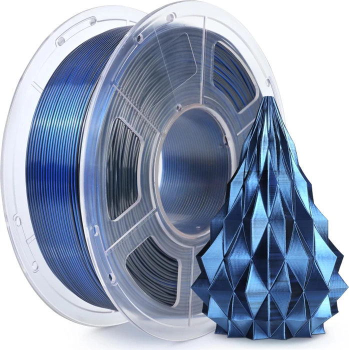 Sunlu Silk PLA+, Dual Color Filament Black Blue, Spule, 1.75mm, 1.00kg
