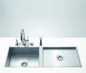 Dornbracht Küchenbecken aus Edelstahl 1110x405x200mm Einbau Becken links edelstahl gebürstet