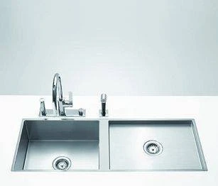 Dornbracht Küchenbecken aus Edelstahl 1110x405x200mm Einbau Becken links edelstahl gebürstet