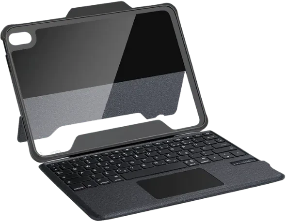 Deqster Rugged Touch Keyboard Folio für iPad 10, grau, DE