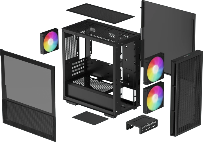 DeepCool CH360, schwarz, Glasfenster