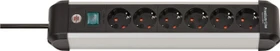 Brennenstuhl Premium-Alu-Line, 6-fach, 3m, silber/schwarz