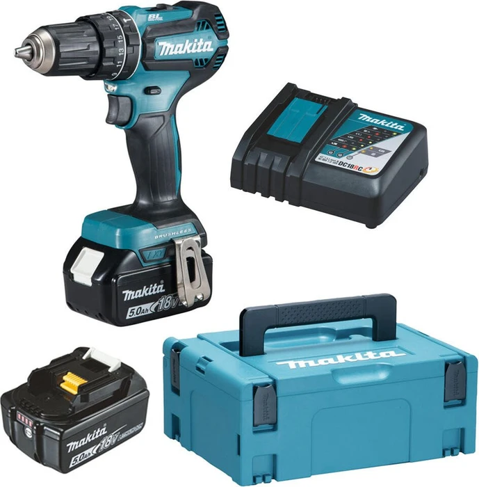 Makita DHP485RTJ Akku-Schlagbohrschrauber inkl. MAKPAC + 2 Akkus 5.0Ah