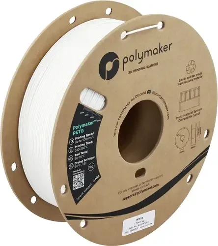 Polymaker PETG, weiß, Spule, 1.75mm, 1.00kg
