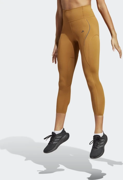 adidas Tailored HIIT Luxe Training Hose lang bronze strata (Damen)