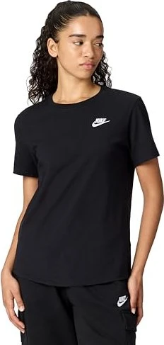 Nike Sportswear Club Essentials T-Shirt kurzarm schwarz/weiß (Damen)