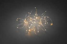 Konstsmide Tropfen-Lichterkette silber LED 50x bernstein