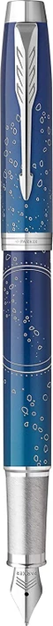 Parker IM Special Edition The Last Frontier Submerge blue lacquer/chrome trim, rechte Hand, fein, Geschenkbox