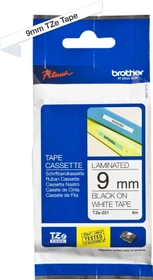 Brother TZe-221 Beschriftungsband,   9mm, schwarz/weiß