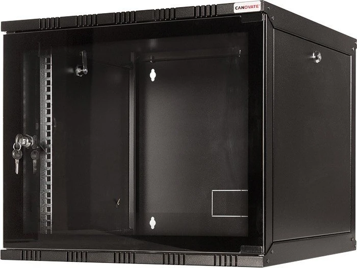 LogiLink Canovate SOHO Wandgehäuse 15HE, Sicherheitsglastür, schwarz, 550mm tief