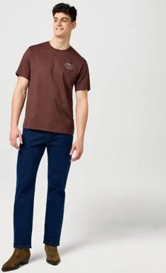 Wrangler Relaxed Embroidery T-Shirt kurzarm mahogany