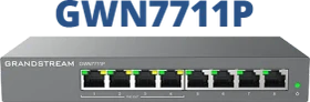 Grandstream GWN7711 Series Desktop Gigabit Managed Switch, 8x RJ-45, 60W PoE+ (GWN7711P)