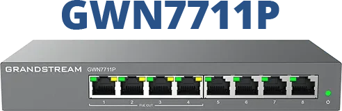 Grandstream GWN7711 Series Desktop Gigabit Managed Switch, 8x RJ-45, 60W PoE+
