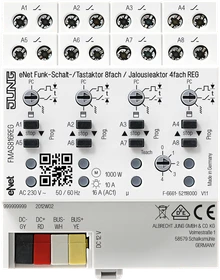 Jung eNet Funk-Schaltaktor/Jalousieaktor 8-fach/4-fach, 4TE REG, Schaltaktor (FM AS 816 REG)