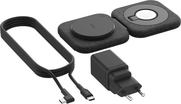 Belkin BoostCharge Pro magnetische 2-in-1-Reiseladestation mit Qi2 (15 W) schwarz