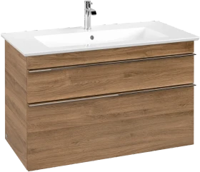 Villeroy & Boch Venticello Waschbeckenunterschrank für Becken mittig 2 Auszüge 953x590x477mm kansas oak/chrome