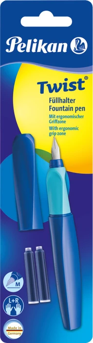 Pelikan Twist deep blue, rechte Hand/linke Hand, mittel, Blister