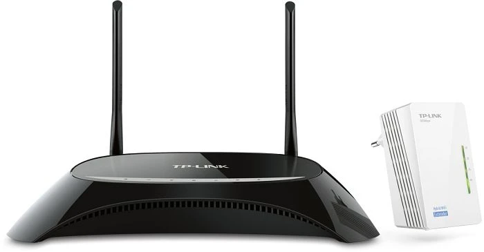 TP-Link H5R H5E WLAN-Router Hybrid Kit, Router und Repeater Set, 2er-Bundle