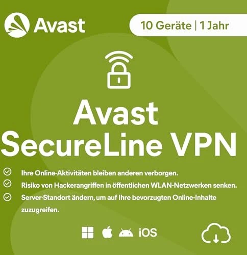 Avast SecureLine VPN, 10 User, 1 Jahre, ESD (deutsch) (Multi-Device)