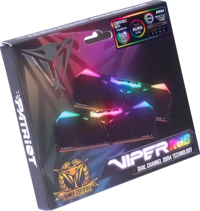 Patriot Viper RGB schwarz UDIMM 16GB, DDR4-3600, CL17-19-19-39