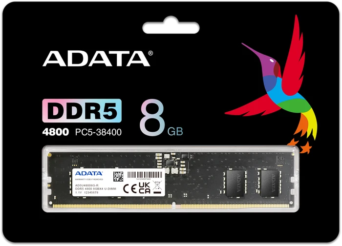 ADATA UDIMM 8GB, DDR5-4800, CL40-40-40-77, X16, retail
