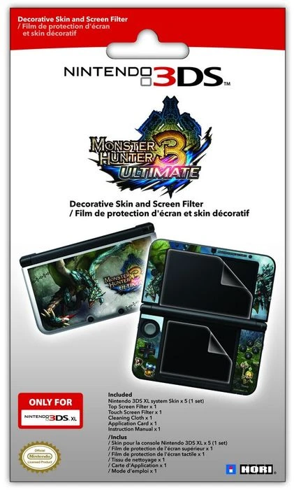Hori Nintendo 3DS XL Monster Hunter 3 Ultimate Skin & Filter Set (DS)