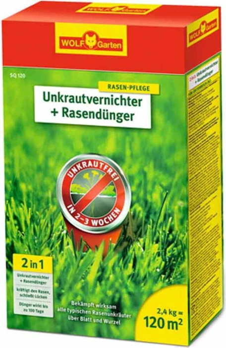 Wolf-Garten SQ120 2in1 Unkrautvernichter plus Rasendünger, 2.4kg