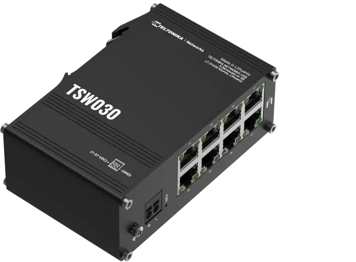 Teltonika TSW Industrial Railmount Switch, 8x RJ-45