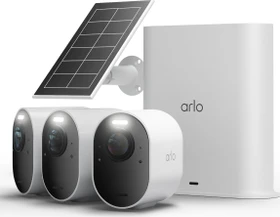 Arlo Ultra 3 weiß, inkl. Smart Hub und Solarpanel, 3er-Pack