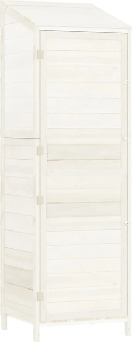 vidaXL Massivholz Geräteschrank 55x174cm weiß