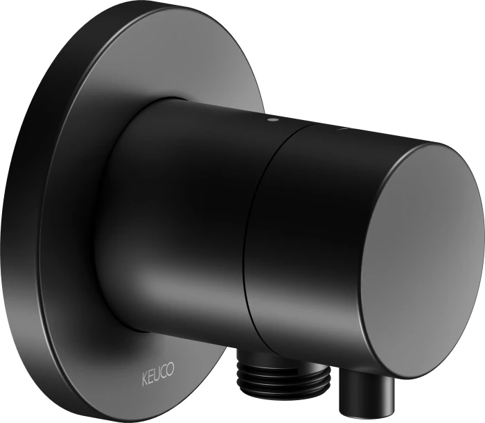 Keuco IXMO 59541 Comfort Absperrventil mit Schlauchanschluss rund schwarz matt