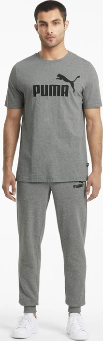 Puma Essentials Logo T-Shirt kurzarm medium grey heather (Herren)