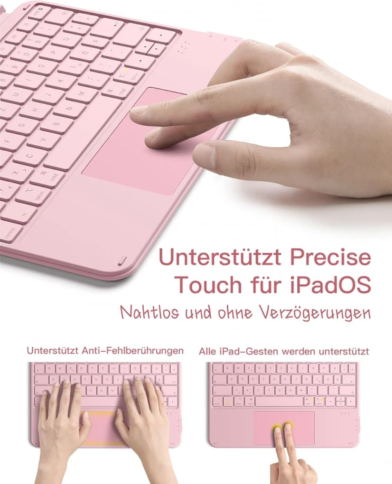 Inateck Ultraleicht Tastatur für iPad Air 6/iPad Air 5/iPad Pro 11", pink, DE