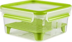 Emsa Clip&Go quadratisch Sandwichbox XL Aufbewahrungsbehälter 1.3l grün