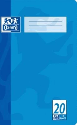 Schulheft, A4, Lineatur 20, hellblau, 16 Blatt, 15er-Pack