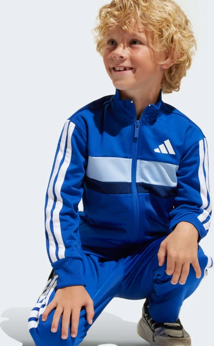 adidas Seasonal Essentials Tiberio 3-Streifen Tricot Trainingsanzug royal blue/white/glow blue (Junior)