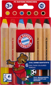 FC Bayern München 3in1 Jumbo Buntstift 6 Farben/blau/gelb, 6er-Set