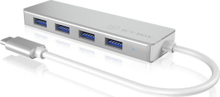 RaidSonic Icy Box IB-HUB1425-C3 silber USB-Hub, 4x USB-A 3.0, USB-C 3.0 [Stecker]