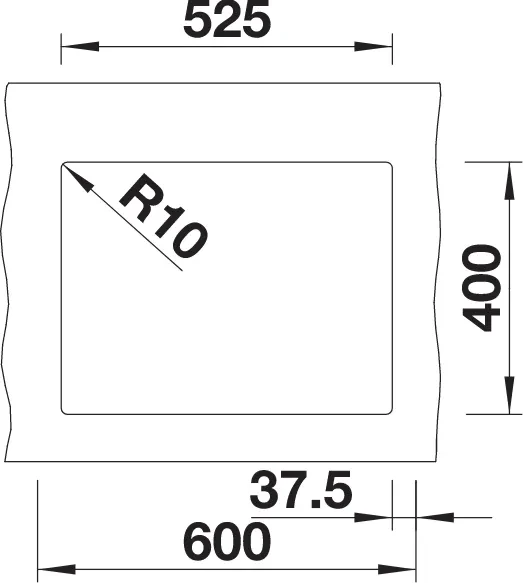 Blanco Subline 340/160-U Unterbau Becken links anthrazit