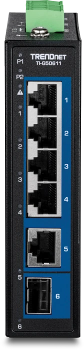 TRENDnet TI Hardened Industrial Railmount 2.5G Switch, 5x RJ-45, 1x SFP+