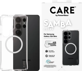 PanzerGlass Care Samba Case Transparent w. White Qi für Samsung Galaxy S26 Ultra